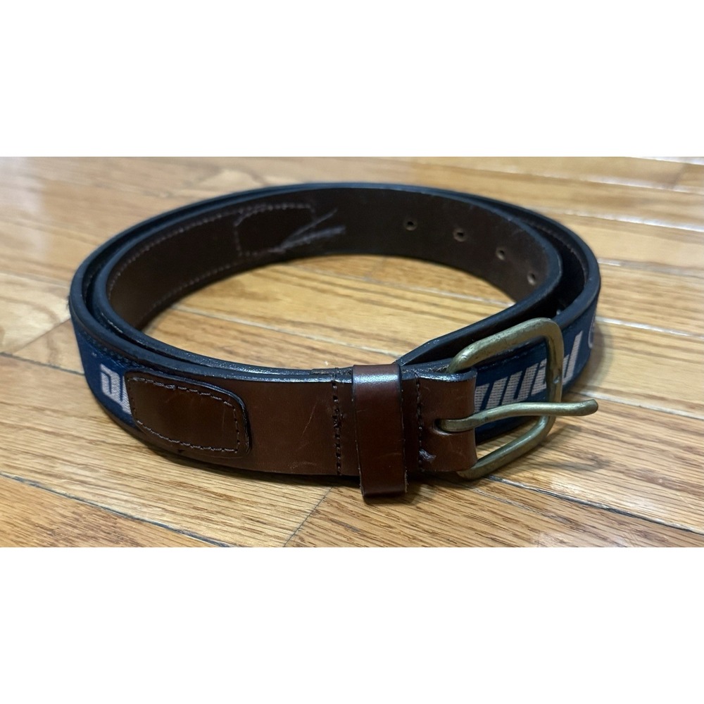 Thomas Bates Belt Canvas Penn State Blue Mens 38 Genuine Leather Trim